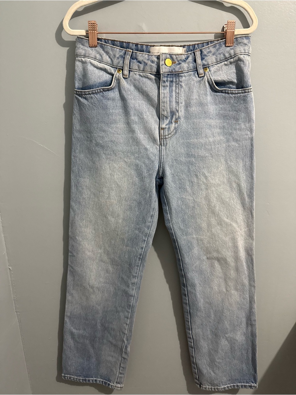 Victoria Beckham Light Wash Straight Jeans Size 27